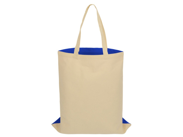 Сумка для шопинга «Twin» двухцветная из хлопка, 180 г/м2, Цвет синий/натуральный