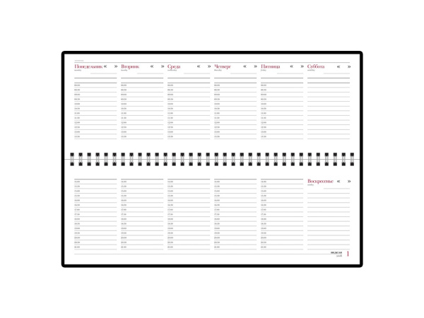 Планинг недатированный «Velvet», Цвет черный