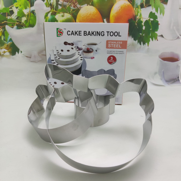 Формы из нержавеющей стали (кольцо для торта)  Cake Baking Tool  (3 шт) КИТТИ Kitty