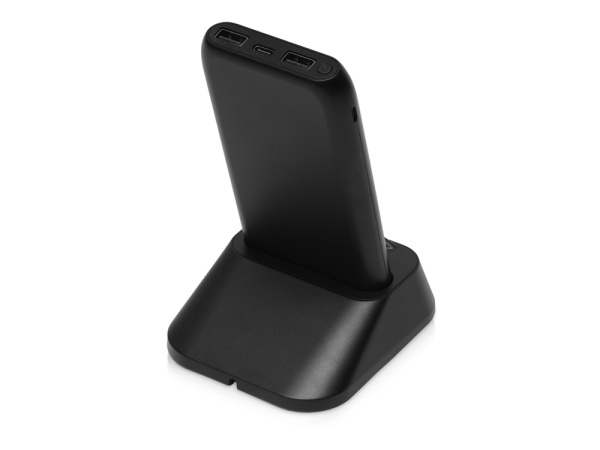 Беспроводное портативное зарядное устройство с зарядной станцией «UnIQ», 10000 mAh, Цвет черный