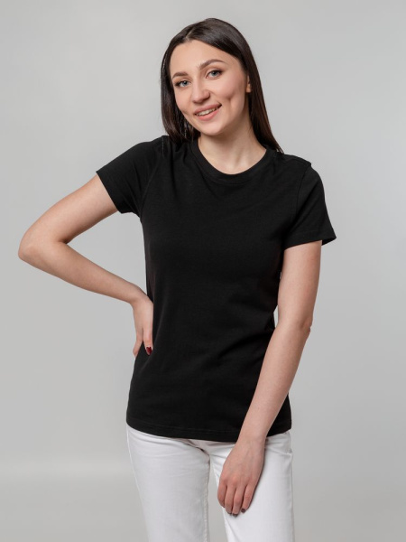 Футболка женская T-bolka Stretch Lady, черная, S-XXL