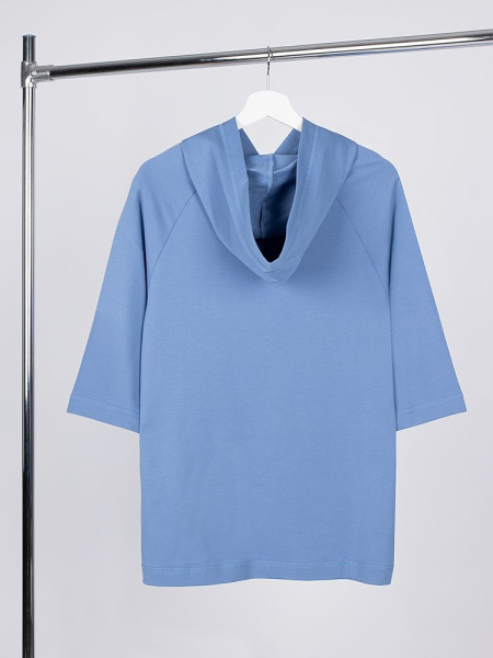 Футболка оверсайз унисекс с капюшоном Neofit, синяя, XS–XXL