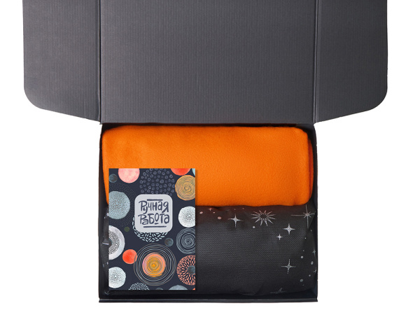 Подарочный набор «Re:y. Cocoon с пледом, свечой и диффузором, Цвет оранжевый