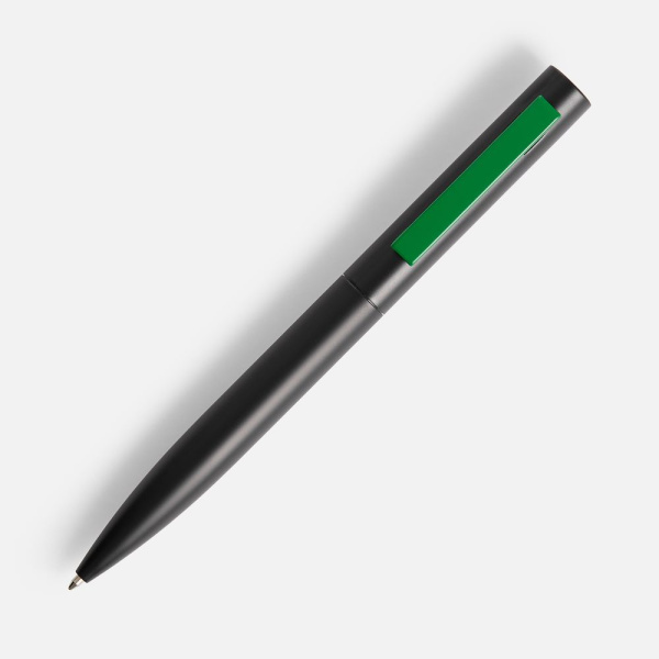 Ручка шариковая Inkolor, черная с зеленым, 13,7х1,1 см