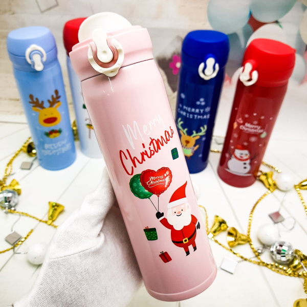 Новогодняя термокружка "Merry Christ", 500 ml