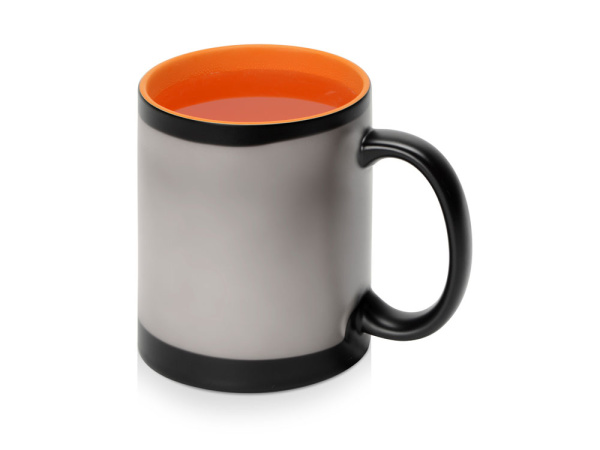 Кружка-хамелеон «Surprise» матовая, Цвет черный матовый/оранжевый глянцевый