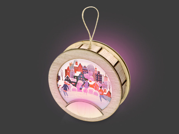 Новогодняя подвеска с подсветкой «Шар», Цвет натуральный, разноцветный