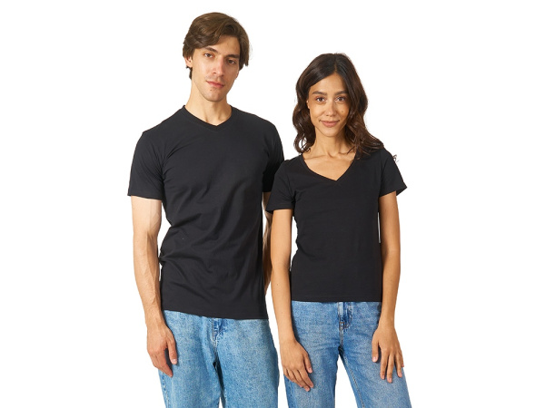 Футболка "Heavy Super Club" женская с V-образным вырезом, Размер S, Цвет черный