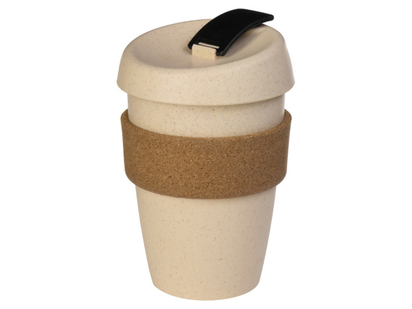 Стакан из пшеничного волокна с двойными стенками «Pino», Цвет натуральный, черный, коричневый