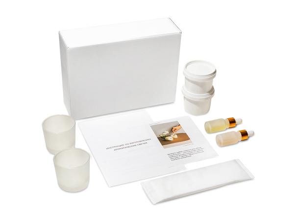 Набор для создания 2-х ароматических свечей: амбра и табак/маракуйя, сандал и пачули, Размер Без лого, Цвет белый