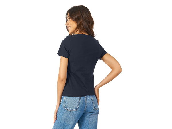 Футболка "Heavy Super Club" женская с V-образным вырезом, Размер S, Цвет темно-синий