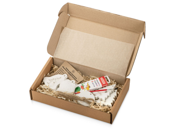 Набор для творчества «Ёлочные игрушки-раскраски», Цвет белый/разноцветный