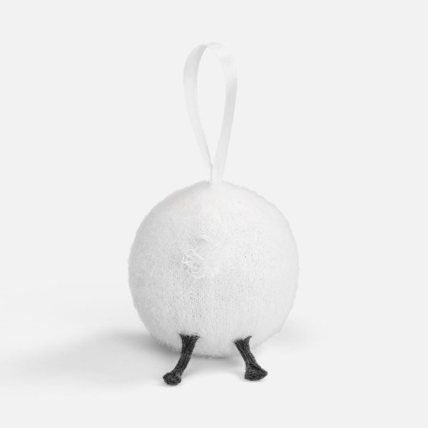 Вязаный шарик Sheeply, белый, диаметр 9 см