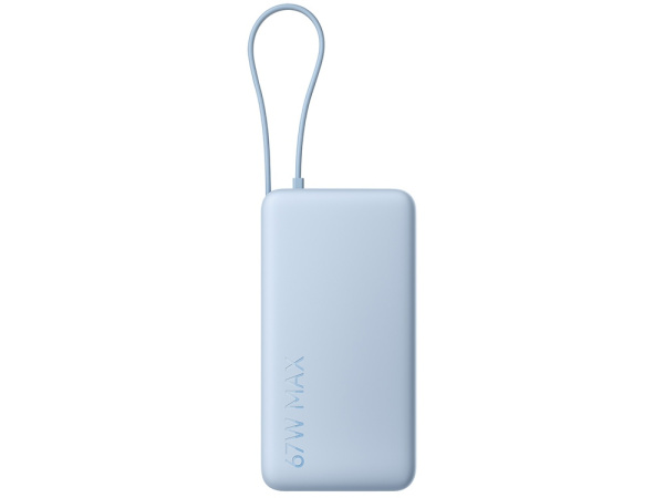 Внешний аккумулятор со встроенным кабелем Xiaomi 67W Power Bank (Integrated Cable), 20000 мАч, Цвет голубой