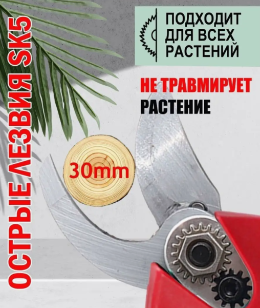 Секатор садовый аккумуляторный в чемодане, 2 сменных аккумулятора 48 V