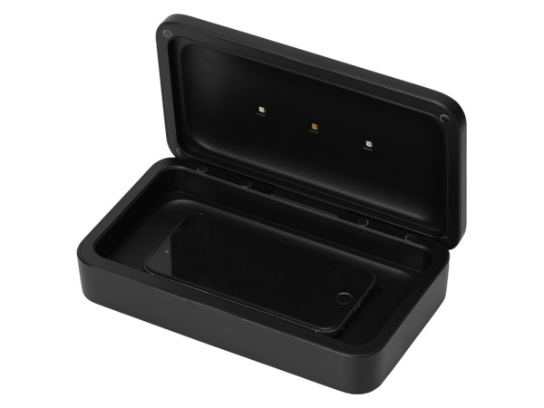 УФ-стерилизатор c функцией беспроводной зарядки «Sector», Цвет черный