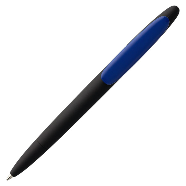 Ручка шариковая Prodir DS5 TRR-P Soft Touch, черная с синим, 14,4х1,1 см