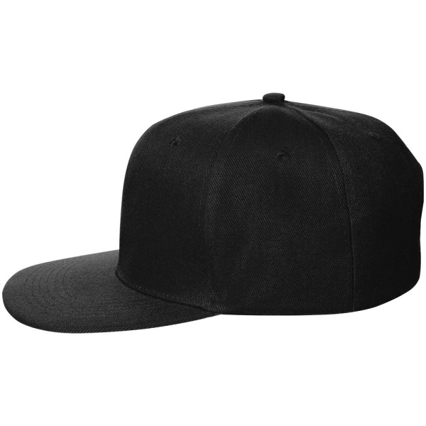 Бейсболка Snapback с прямым козырьком, черная, 56-58