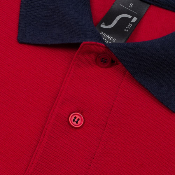 Рубашка поло Prince 190, красная с темно-синим, XS–XXL