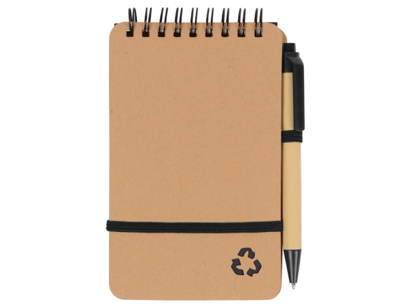 Блокнот «Masai» с шариковой ручкой, Цвет бежевый, черный