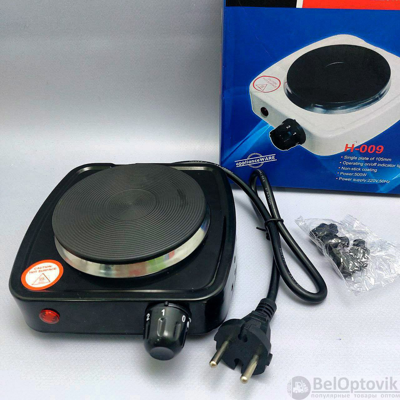 Электрическая настольная плита (одноконфорочная) HOT PLATE H-009 (220V,  500W, световой индикатор, 5 уровней мощности) (арт: TDA-4226) от 399 ₽  рублей оптом в Москве