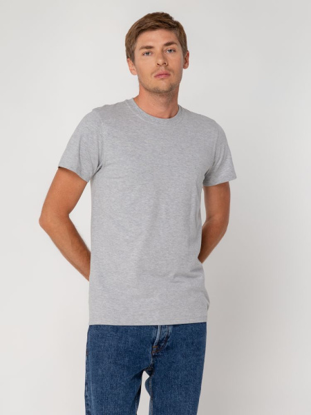 Футболка мужская T-bolka Stretch, серый меланж, S-XXL