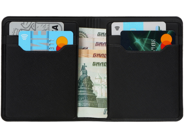 Картхолдер с отделением для наличных денег «Favor», Цвет черный