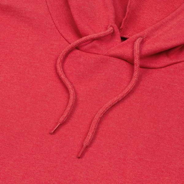 Толстовка с капюшоном унисекс Hoodie, красный меланж, XS–3XL