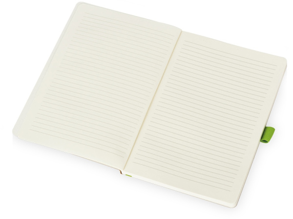 Блокнот А5 в гибкой обложке «Sevilia Soft», Цвет крафтовый/зеленое яблоко