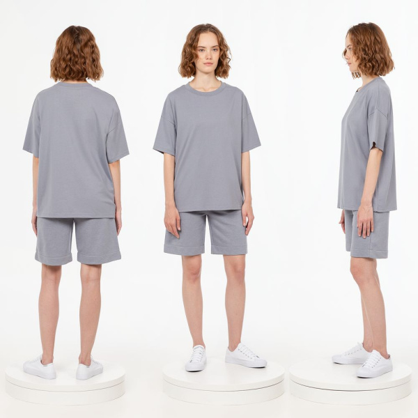 Футболка унисекс оверсайз T3, серая, XS–XXL