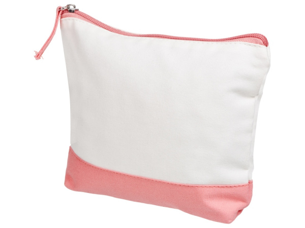 Косметичка хлопковая «Cotton», Цвет белый/пыльно-розовый