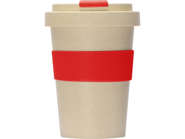 Стакан из пшеничного волокна «Flava», Цвет бежевый/красный