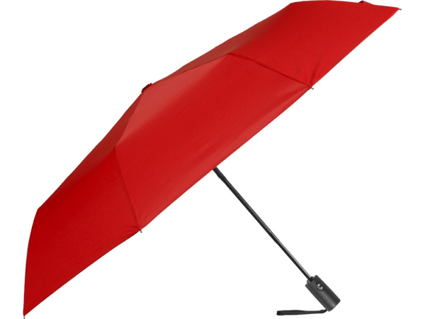Зонт-автомат Reviver с куполом из переработанного пластика, Цвет красный