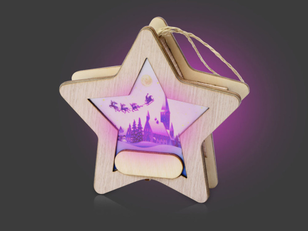 Новогодняя подвеска с подсветкой «Звезда», Цвет натуральный, разноцветный