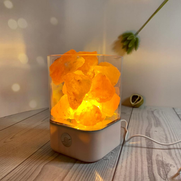 Соляной ионизирующий светильник-ночник «Crystal Salt Lamp» с розовой гималайской солью 0,7 кг
