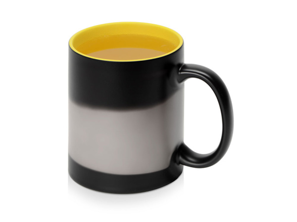 Кружка-хамелеон «Surprise» матовая, Цвет черный матовый/желтый глянцевый