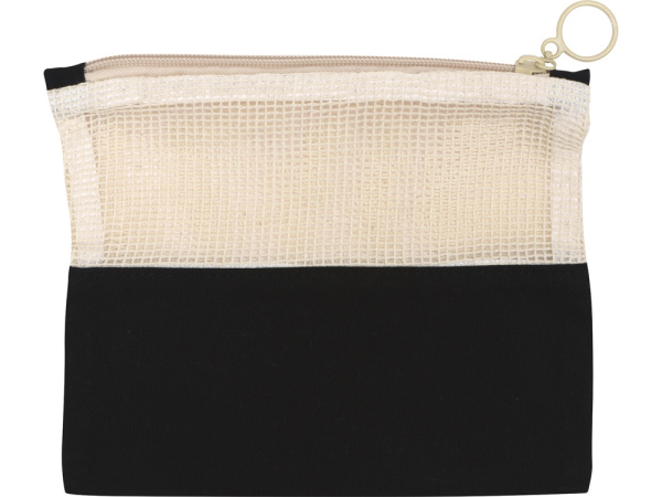 Косметичка «Mesh» хлопковая с сетчатой вставкой, Цвет черный