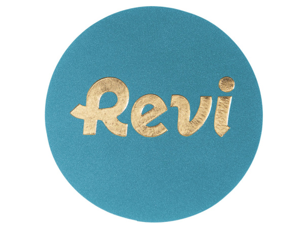 Патч «Круг», nubuk, Цвет голубой