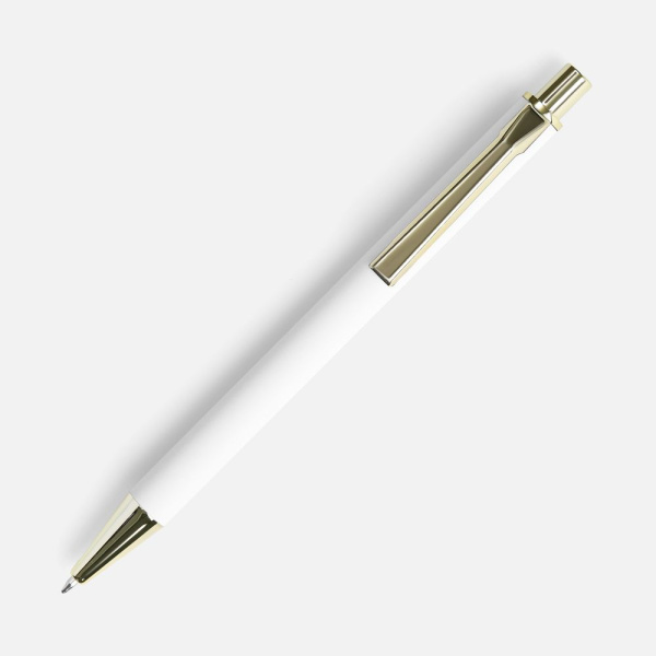 Ручка шариковая Lobby Soft Touch Gold, белая, 14,5х1 см