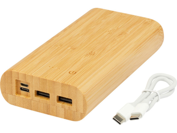 Портативное зарядное устройство «Tulda» из бамбука, 20000 mAh, Цвет натуральный