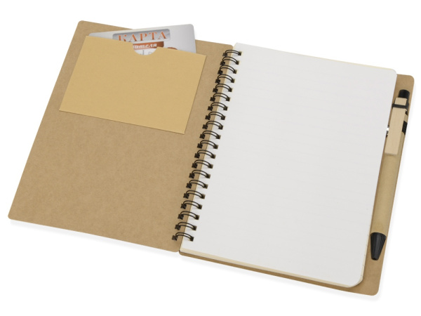 Блокнот «Дейзи» с ручкой, Цвет крафт/черный