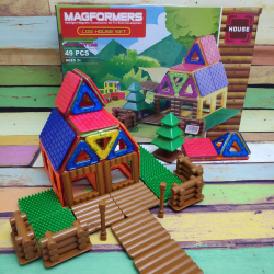 Магнитный конструктор Magformers Log House Set "Бревенчатый дом" (Original), 49 деталей