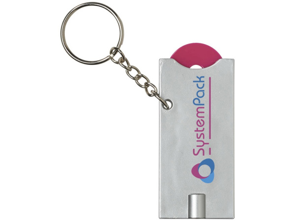 Брелок-держатель для монет «Allegro», Цвет фуксия/серебристый