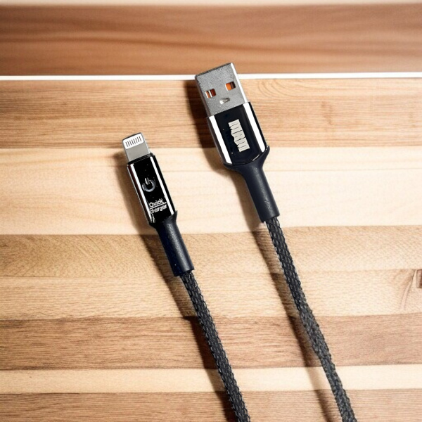 Кабель USB MRM MR32i USB-Lightning, длина 1000мм, ток 3.1А, черный / Умная зарядка и защита устройства