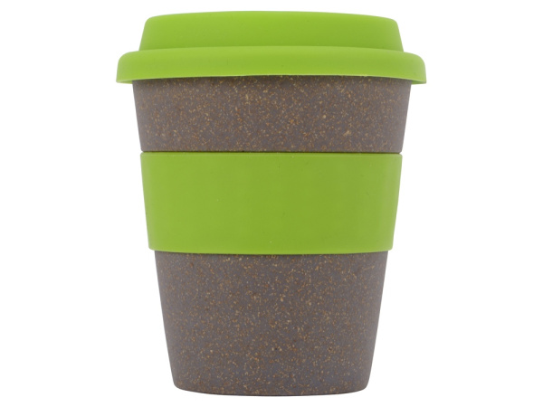 Стакан из бамбукового волокна «Café», Цвет серо-коричневый/зеленое яблоко
