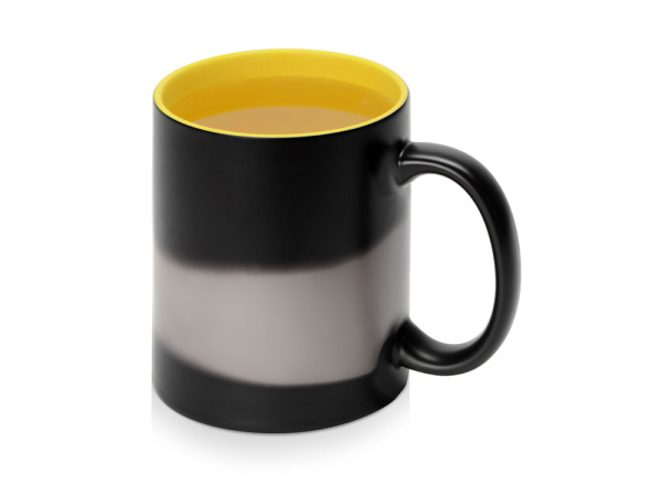 Кружка-хамелеон «Surprise» матовая, Цвет черный матовый/желтый глянцевый