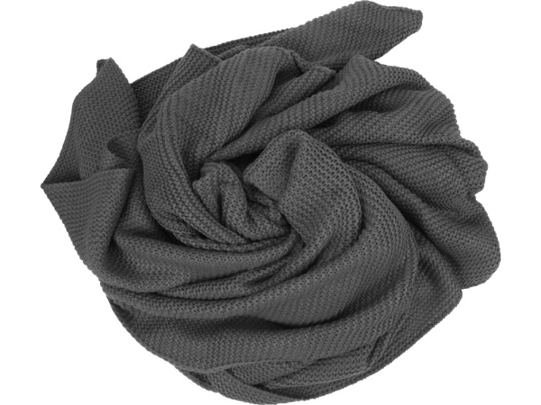 Плед акриловый «Chain» без кожаного ремня, Цвет темно-серый, коричневый