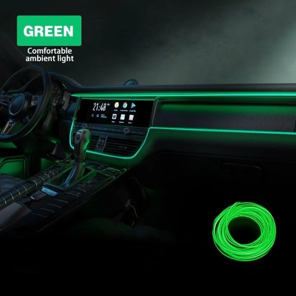 Светодиодная подсветка в салон автомобиля 12В, зеленый