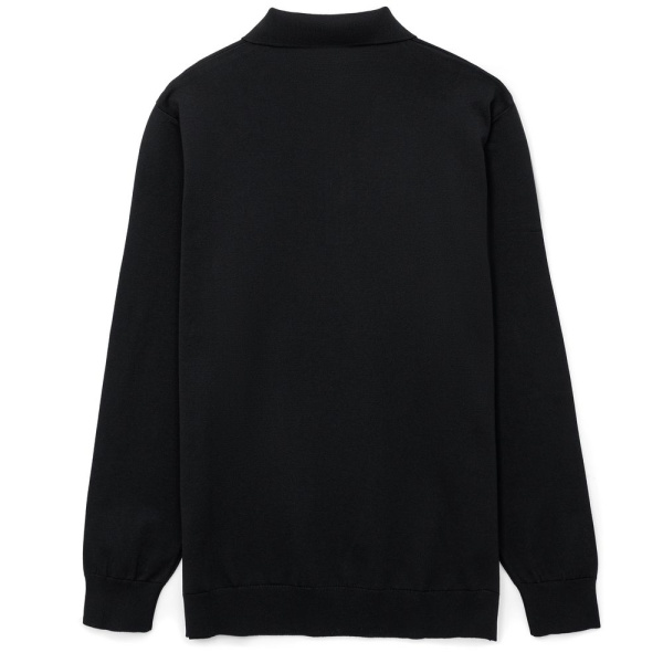 Рубашка поло мужская с длинным рукавом Terrazzo, черная, S–3XL