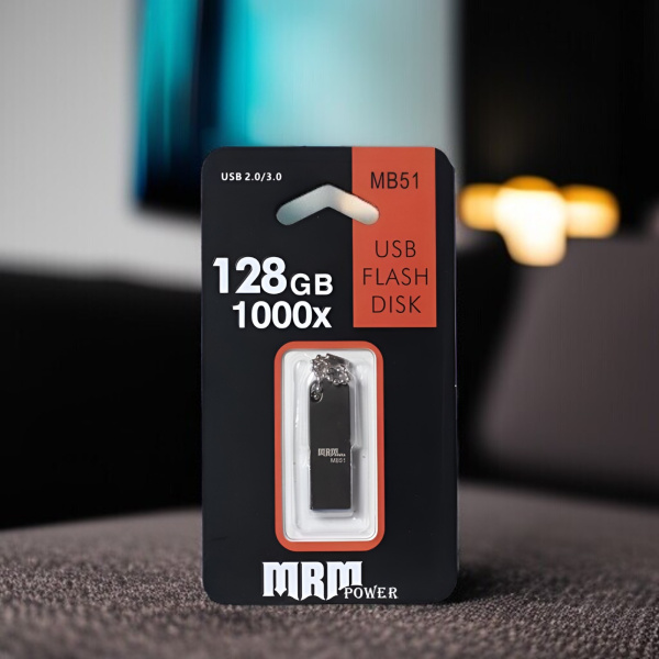 USB-накопитель MRM MB51, металлический, 128 ГБ, 10 Мб/с, USB 2.0/3.0, черный / Надежность и вместительность в стильном дизайне